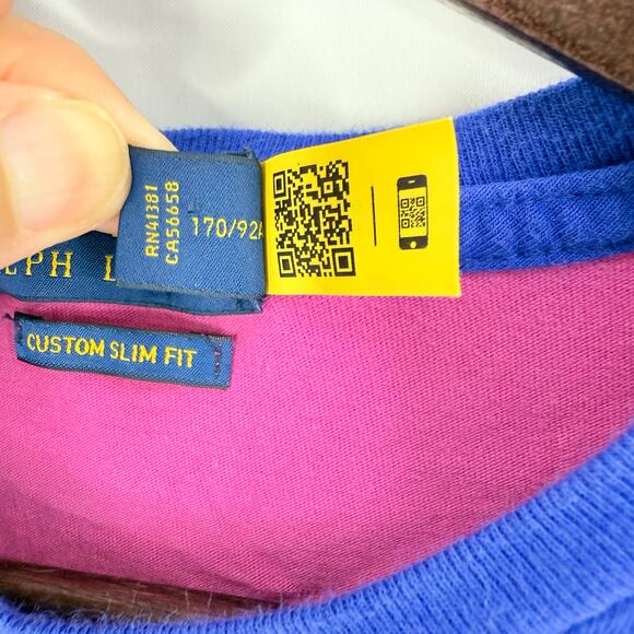 Polo Ralph Lauren Mens Small Custom Slim Fit Colorblock Graphic T-Shirt Preppy - Picture 4 of 7